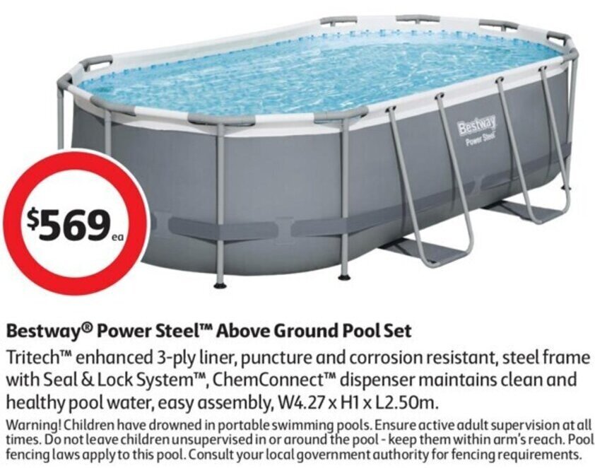 Bestway Power Steel Above Ground Pool Set offer at Coles