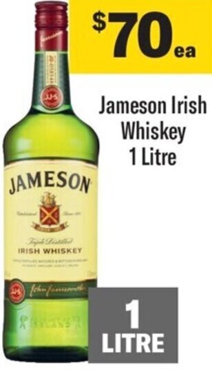 Jameson Irish Whiskey 1 Litre