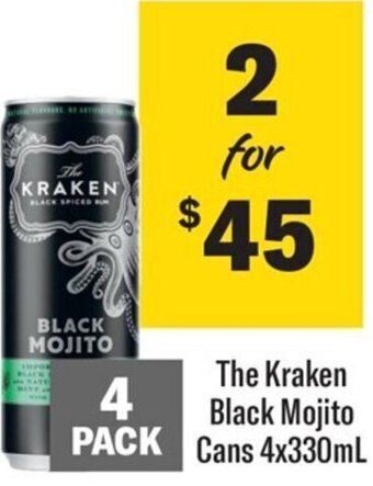 The Kraken Black Mojito Cans 4x330ml