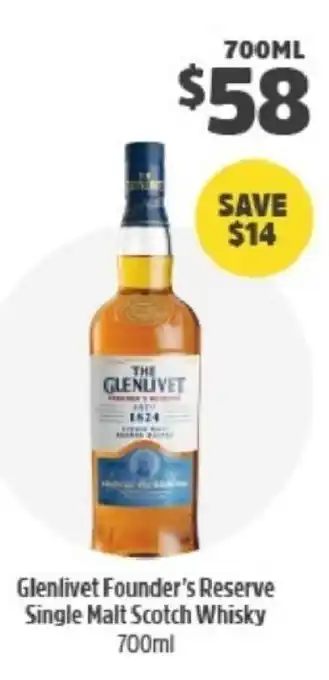 Glenlivet Founder's Reserve Single Malt Scoltch Whisky 700ml