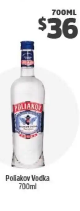 BWS Poliakov Vodka 700ml offer