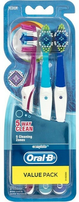 BIG W Oral-B Complete 5 Way Clean Toothbrush Medium 3 Pack offer