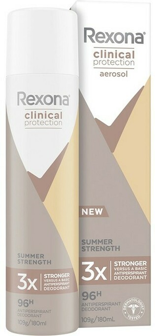 Rexona Clinical Antiperspirant Aerosol Deodorant Summer Strength 180mL