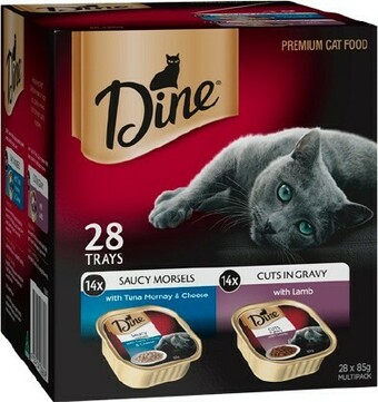 BIG W Dine 28-Pack Cat Food Tray Varieties 85g offer