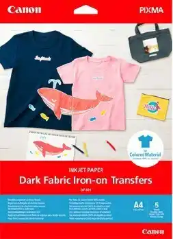 BIG W Canon Iron-On Transfers for Dark Fabric offer