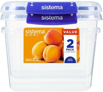BIG W Sistema Klip It Plus Rectangle Container 1.49L 2 Pack offer