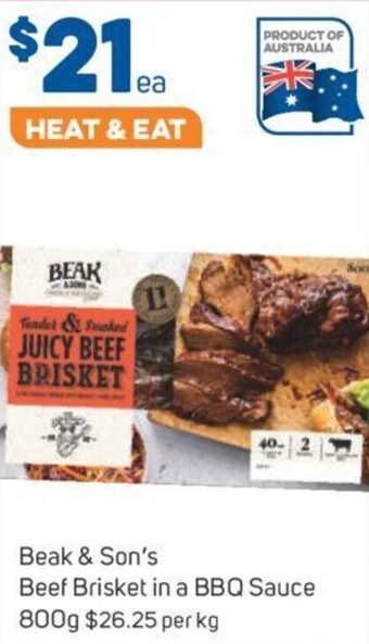Foodland Beak & Son's Beef Brisket In A BBQ Sauce 800g offer