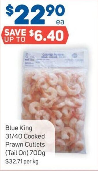 Foodland Blue King 31/40 Cooked Prawn Cutlets 700g offer