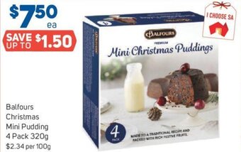 Foodland Balfours Christmas Mini Pudding 4 Pack offer