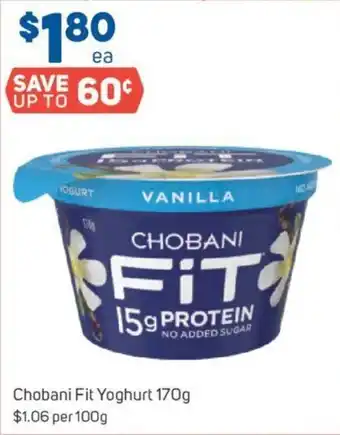 Foodland Chobani Fit Yogurt 170g offer