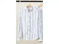 &me Women's Willow Striped Linen Blend Shirt - White