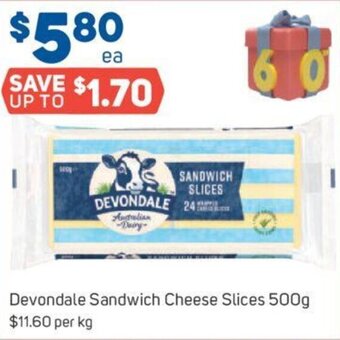 Foodland Devondale Sandwich Cheese Slices 500g offer