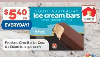 Foodland Foodland Choc Bar Ice Cream 6x100ml offer