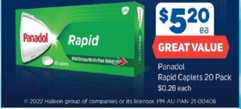 Foodland Panadol Rapid Caplets 20 Pack offer