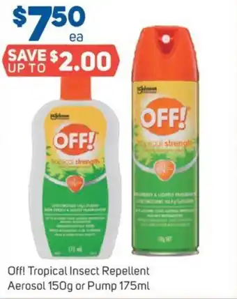 Foodland Off! Tropical Insect Repellent Aerosol 150g or Pump 175ml offer
