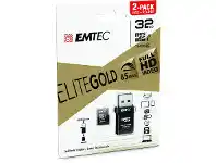 BIG W Emtec 3-Pack Micro SD Card with USB 32GB Gold offer