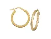 Criss Cross Hoop Earrings 10mm in 9ct Yellow Gold Silver Infused