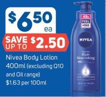 Foodland Nivea Body Lotion 400ml offer