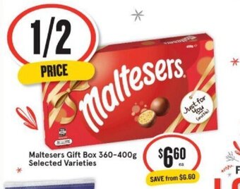 IGA Maltesers Gift Box 360-400g offer