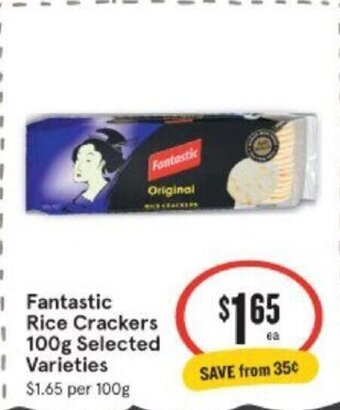 IGA Fantastic Rice crackers 100g offer