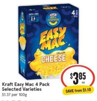 IGA Kraft Easy Mac 4 Pack offer