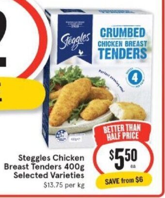 IGA Steggles Chicken Breast Tenders 400g offer
