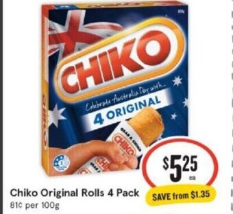 IGA Chiko Original Rolls 4 Pack offer