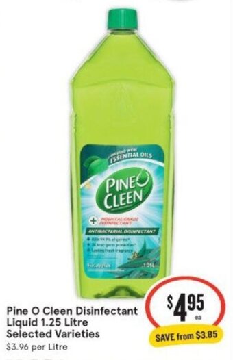 IGA Pine O Cleen Disinfectant Liquid 1.25 Litre offer