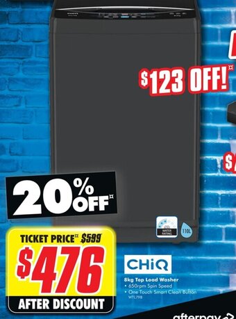 The Good Guys Chiq 8kg Top Lead Washer offer