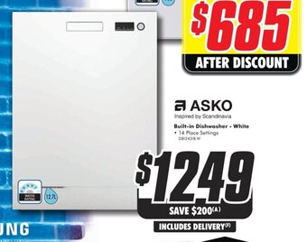 Asko Built In Dishwasher - White