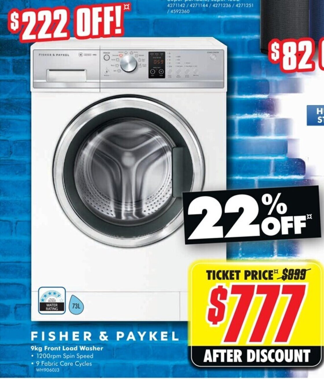 Fisher & Paykel 9kg Front Load Washer offer at The Good Guys