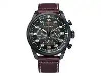 Bevilles Jewellery Citizen Men's Eco-Drive Chronograph Brown Leather Watch CA4218-14E offer