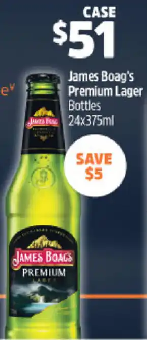 BWS James Boag's Premiium Lager 24x375ml offer