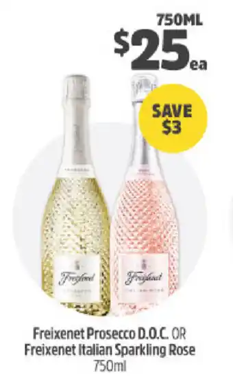 BWS Freixenet Prosecco D.O.C OR Freixenet Italian Sparkling Rose 750ml offer
