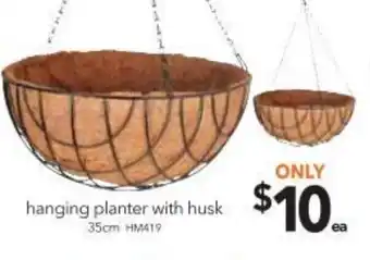 Cheap as Chips Hanging Planter with Husk 35cm offer