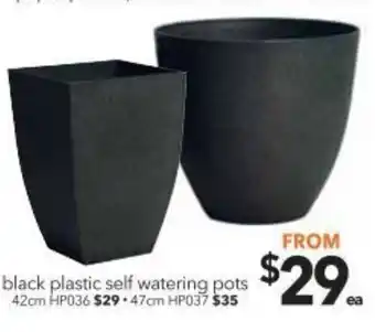 Cheap as Chips Black Plastic Self Watering Pots 42cm offer