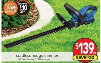 Cheap as Chips Cordless Hedge Trimmer offer