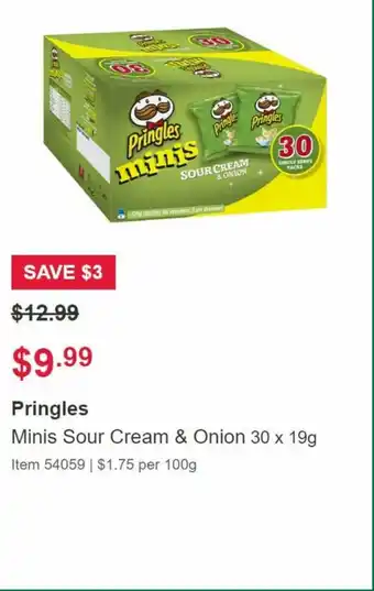 Costco Pringles Mini Sour Cream & Onion 30x19g offer