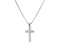 Bevilles Jewellery Stainless Steel Crystal Men's Cross Necklace offer