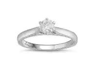 Bevilles Jewellery Facets of Love Signature Solitaire Ring with 0.40ct Diamond in 18ct White Gold offer