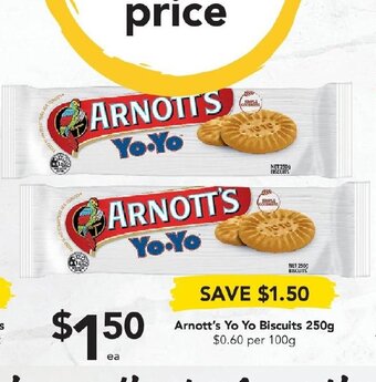 Drakes Arnott's Yo Yo Biscuits 250g offer