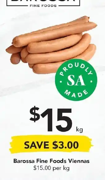 Drakes Barossa Fine Foods Viennas per kg offer