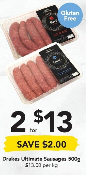 Drakes Drakes Ultimate Sausages 500g offer