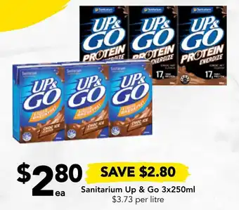 Drakes Sanitarium Up & Go 3x250ml offer