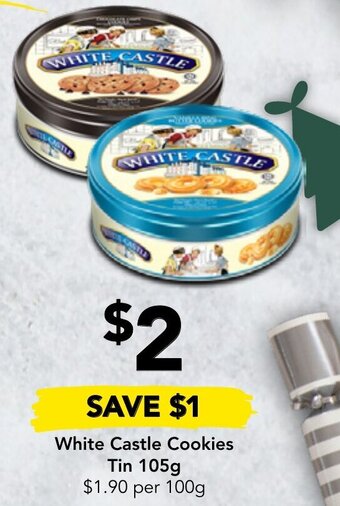 Drakes White Castle Cookies Tin 105g offer