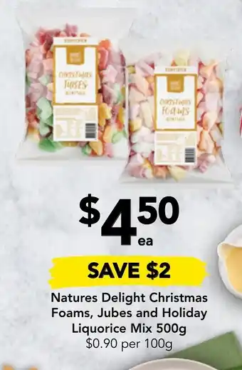 Drakes Natures Delight Christmas Foams, Jubes and Holiday Liquorice Mix 500g offer