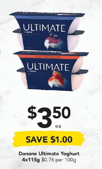 Drakes Danone Ultimate Yoghurt 4 x 115g offer