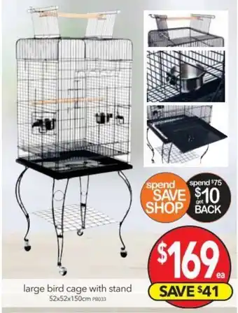 Cheap as Chips Large Bird Cage with Stand offer