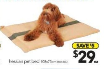 Cheap as Chips Hessian Pet Bed 108x73cm offer