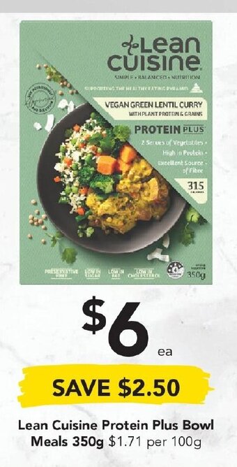 Drakes Lean Cuisine Protein Plus Bowl Meals 350g offer